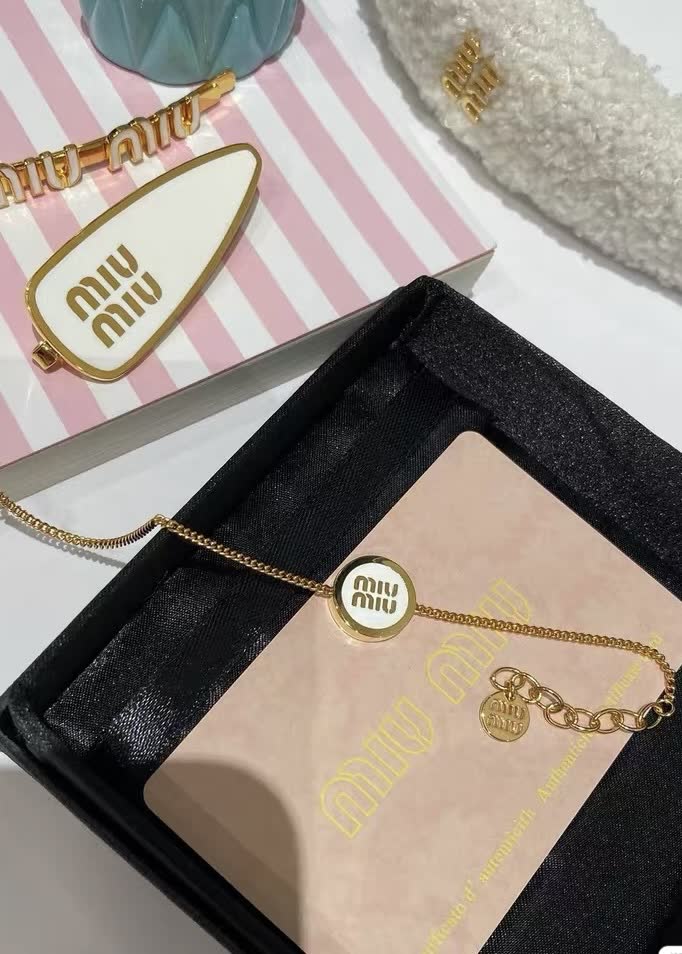 Miu Miu Logo Pendant Necklace